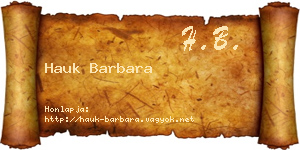 Hauk Barbara névjegykártya